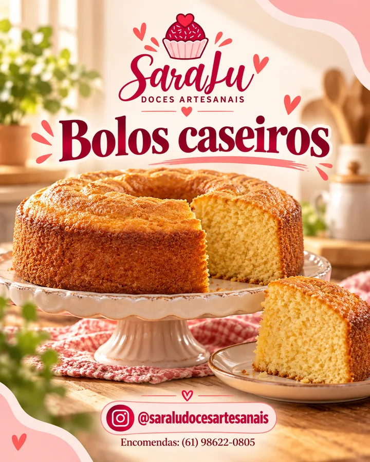 Arte SaraLu com bolo caseiro